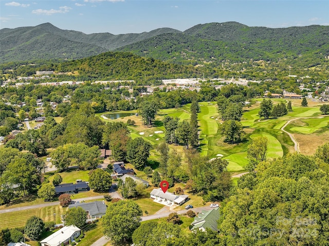 aerial view with a mountain view