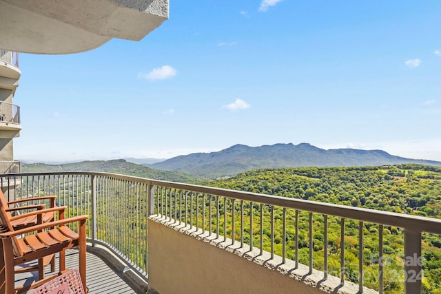 balcony with a mountain view