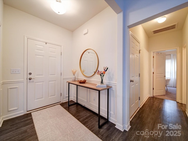 entryway featuring dark hardwood / wood-style floors