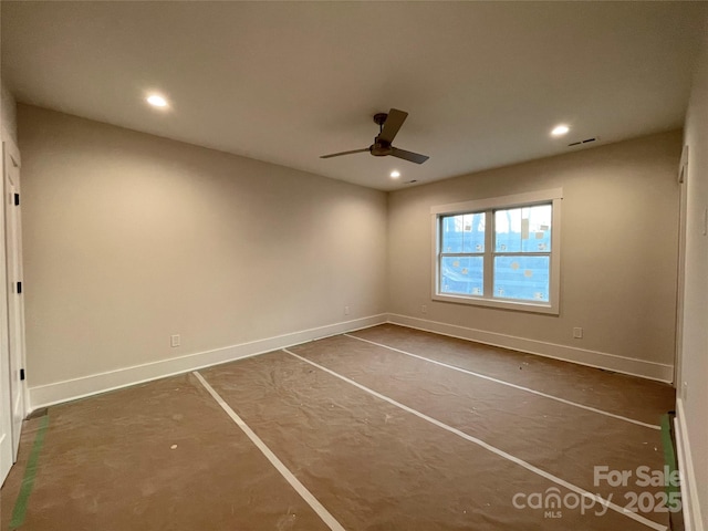 unfurnished bedroom with ceiling fan