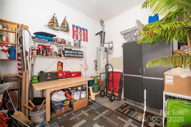 interior space featuring water heater