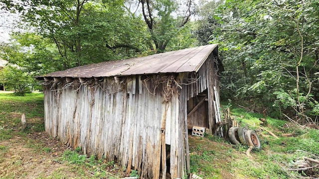 view of shed