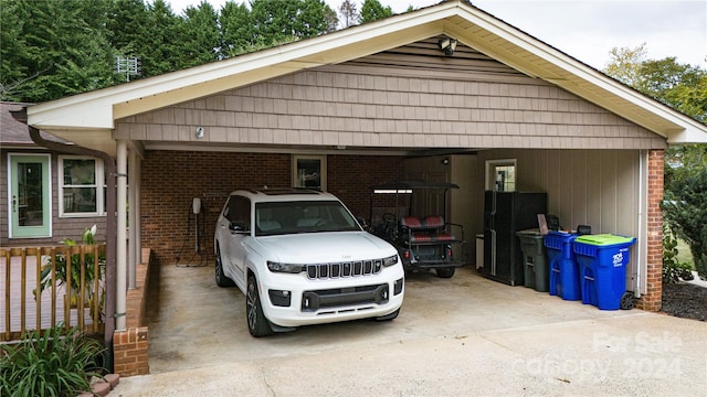 view of garage