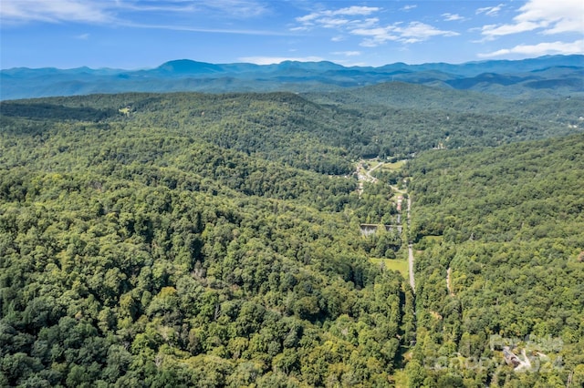 aerial view featuring a mountain view