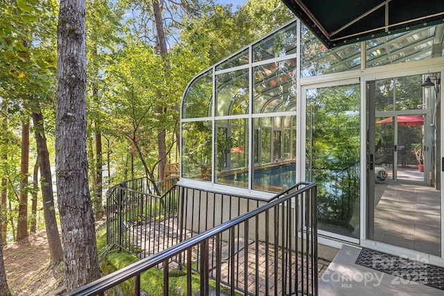 view of unfurnished sunroom