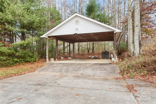 view of car parking with a carport