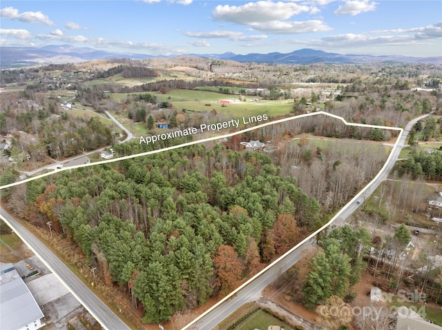 aerial view featuring a mountain view