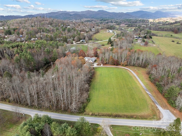 bird's eye view featuring a mountain view