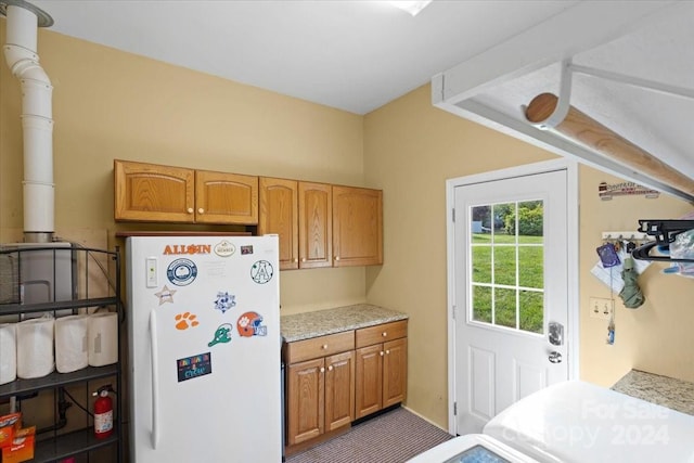 kitchen with white refrigerator