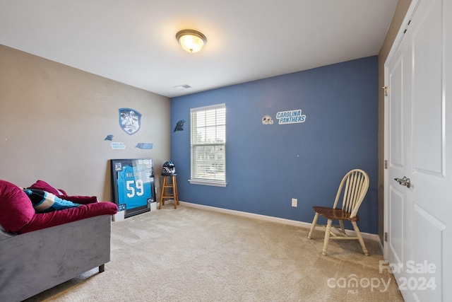 sitting room with carpet