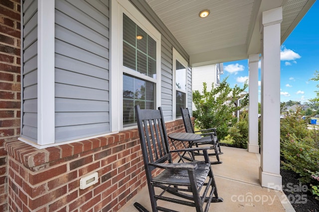 view of patio featuring covered porch