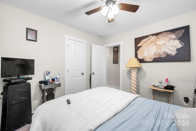 bedroom with ceiling fan