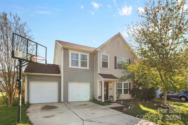 view of front of house with a garage