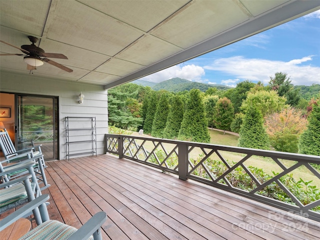 deck featuring ceiling fan