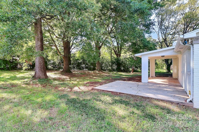 view of yard with a patio