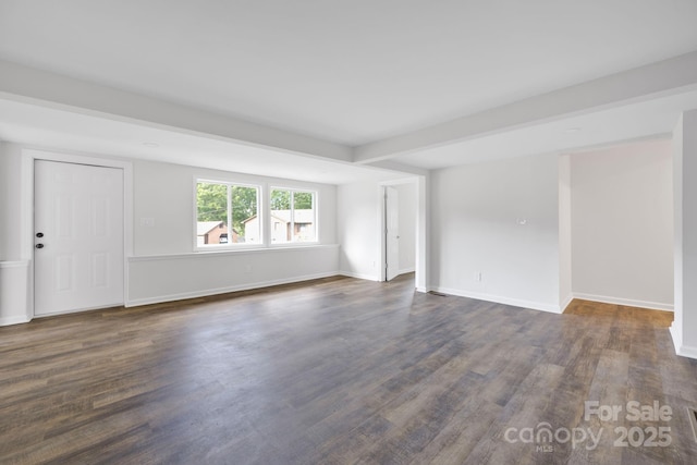 unfurnished room featuring dark hardwood / wood-style flooring