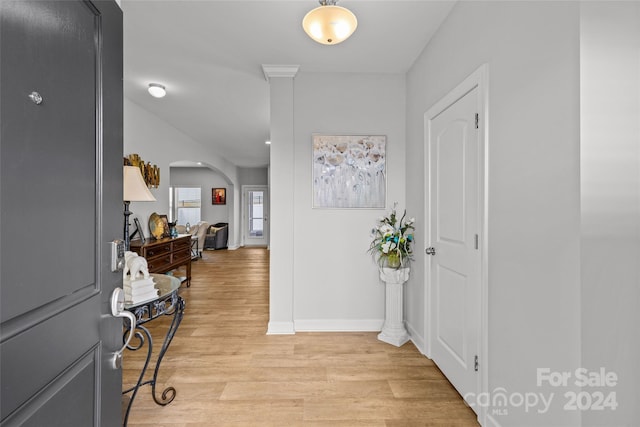 entryway featuring light wood-type flooring