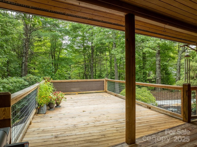 17200 Rosman Hwy, Lake Toxaway, NC 28747 - wooden deck featuring a wooded view