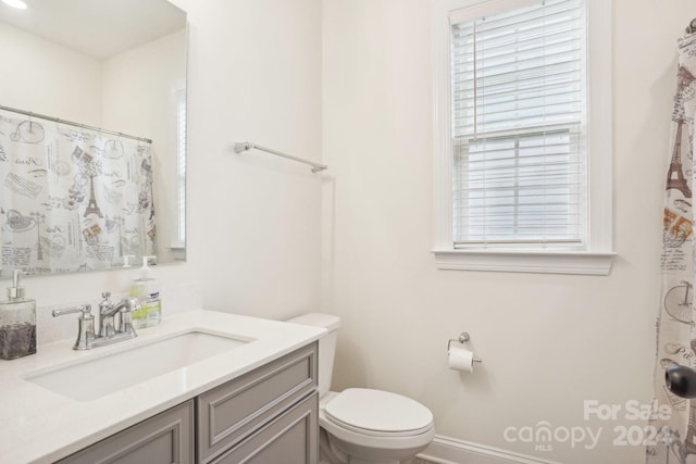 bathroom with vanity and toilet