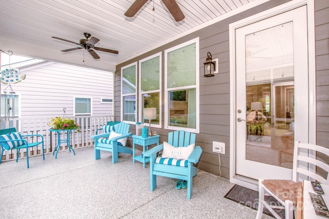 view of patio / terrace with ceiling fan