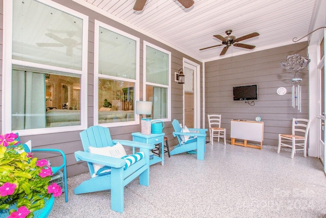 view of patio / terrace featuring ceiling fan