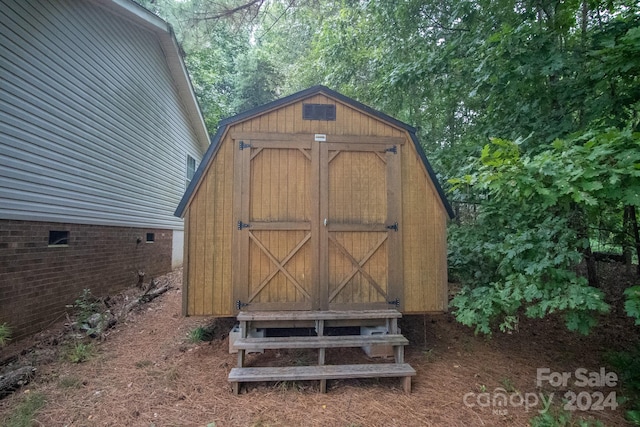 view of shed
