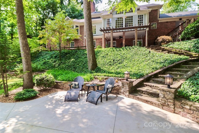 view of patio with a pergola