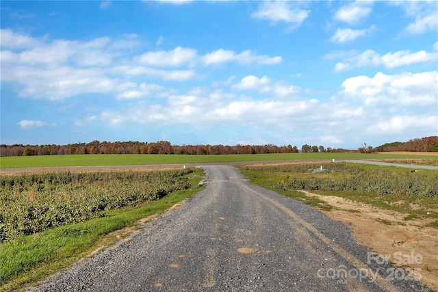 view of road featuring a rural view