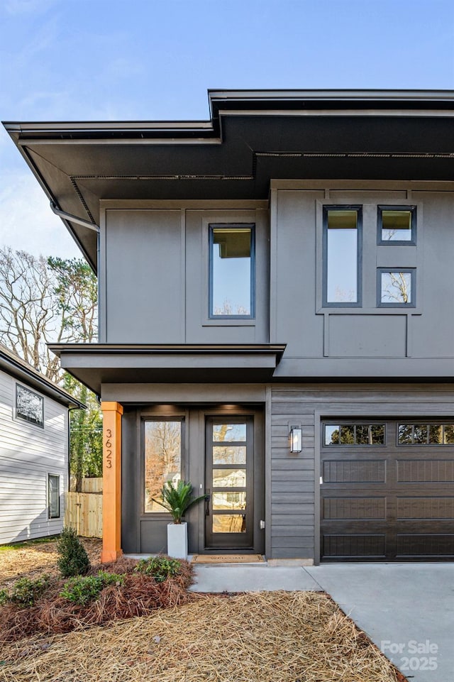 view of front of home with a garage