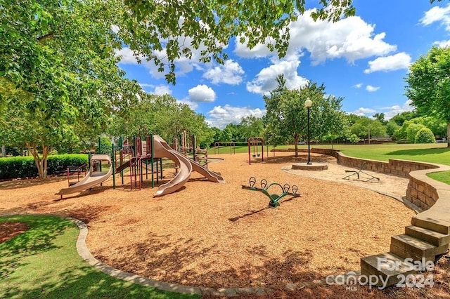 view of play area with a yard