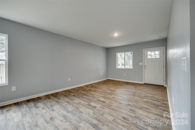 entrance foyer with light wood-type flooring