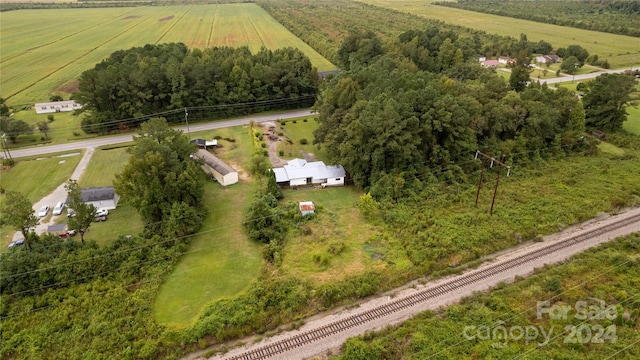 aerial view featuring a rural view