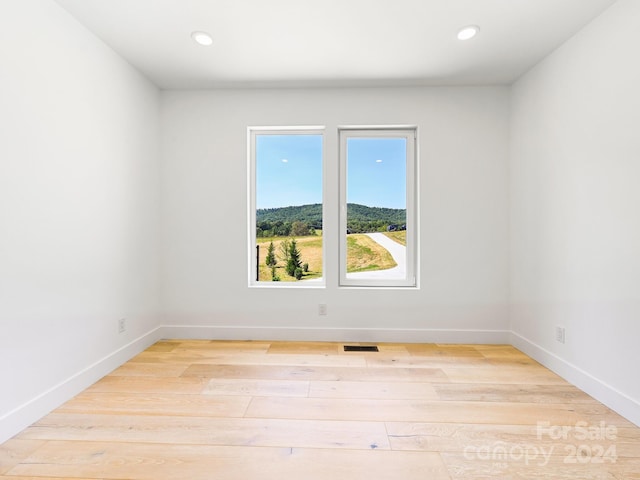 empty room featuring light wood-type flooring