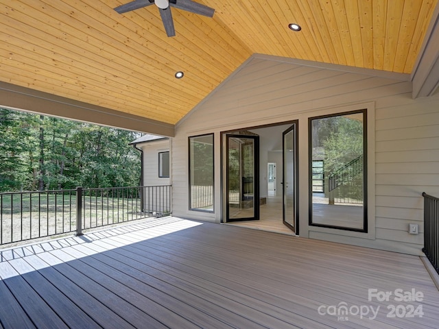 deck featuring ceiling fan