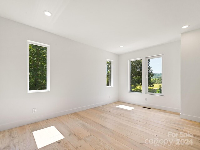 empty room featuring light hardwood / wood-style flooring