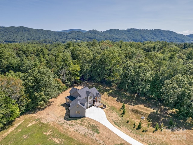 aerial view featuring a mountain view