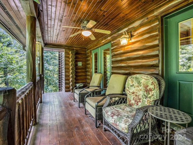 181 Highland Hts, Lake Lure, NC 28746 - sunroom with a ceiling fan and healthy amount of natural light