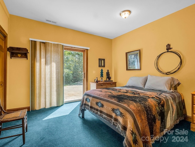 181 Highland Hts, Lake Lure, NC 28746 - carpeted bedroom featuring access to exterior