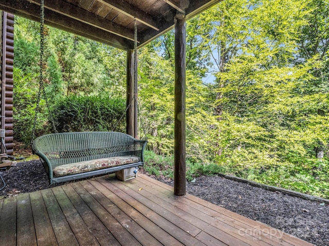 181 Highland Hts, Lake Lure, NC 28746 - view of wooden deck