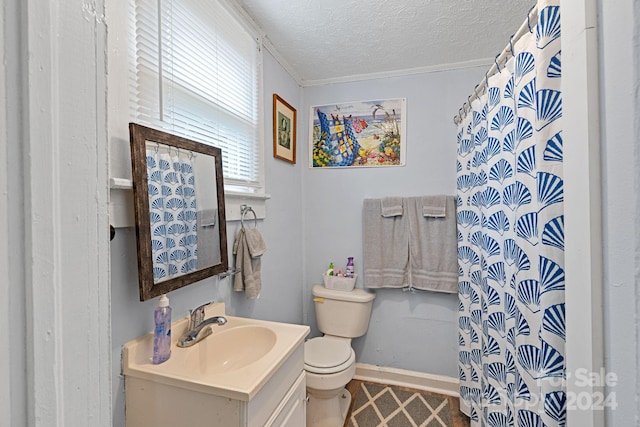900 Alma Ave, Kannapolis, NC 28081 - full bathroom with vanity, toilet, baseboards, a textured ceiling, and curtained shower
