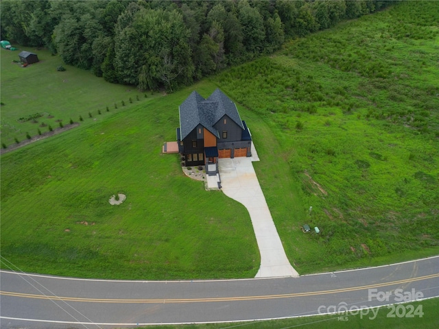 drone / aerial view with a rural view