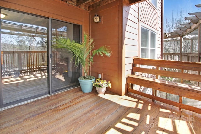 deck with a pergola