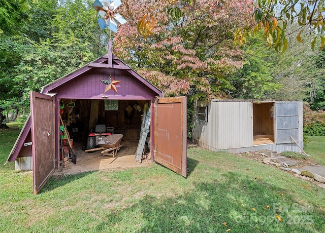 view of shed