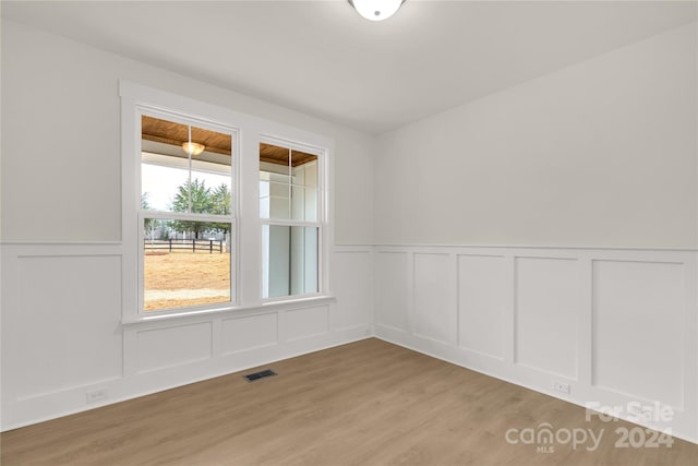 empty room featuring light wood-type flooring