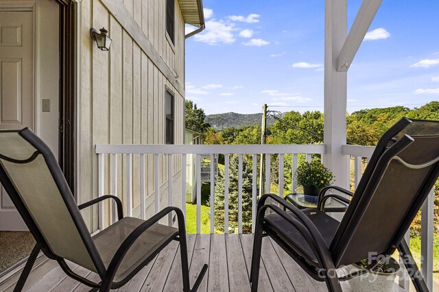 balcony with a mountain view