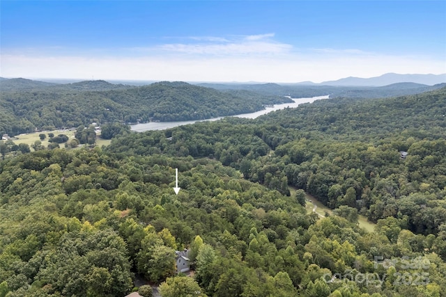 aerial view featuring a mountain view