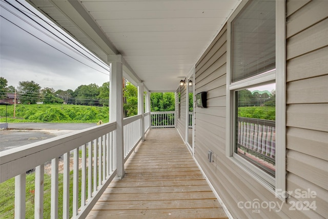 deck with covered porch