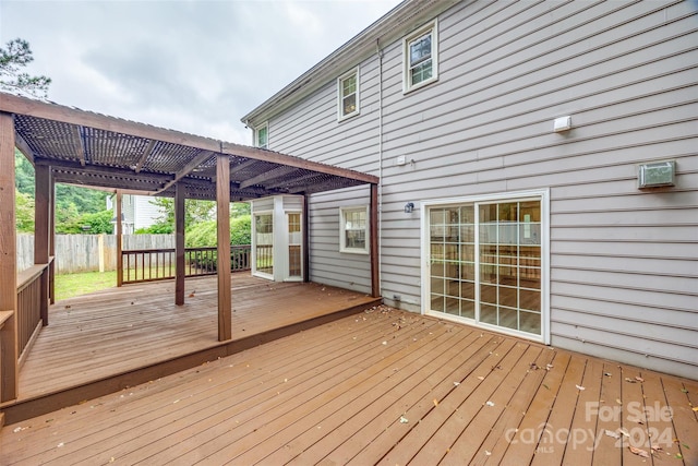 deck featuring a pergola