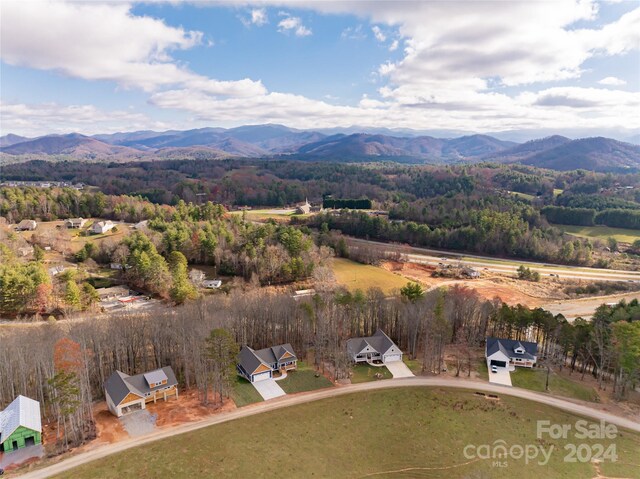 bird's eye view featuring a mountain view