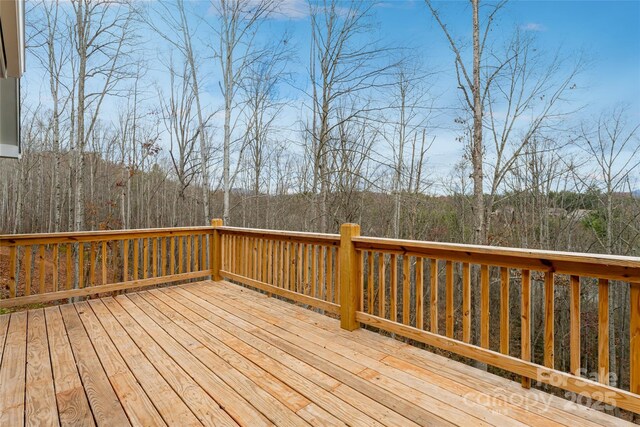 224 Country Dr, Mars Hill, NC 28754 - wooden terrace featuring a wooded view